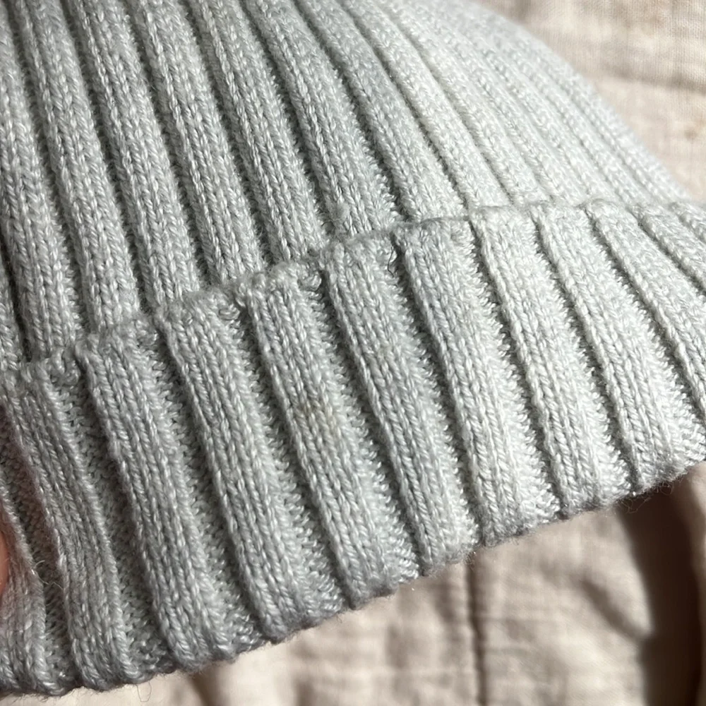 H&M Baby 9-12m Knit Hat Beanie Bundle | 100% Wool + Cotton Blend Pom